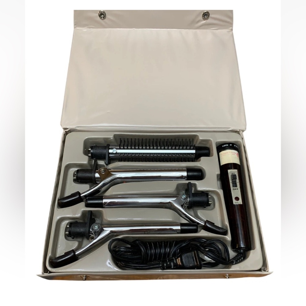 Windmere Four Way Curls 8C-307 Curling Iron Brush Small Med Large Barrel VTG